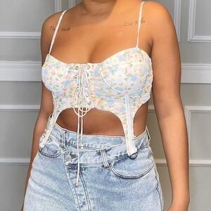 Floral Lace Corset Top, Large